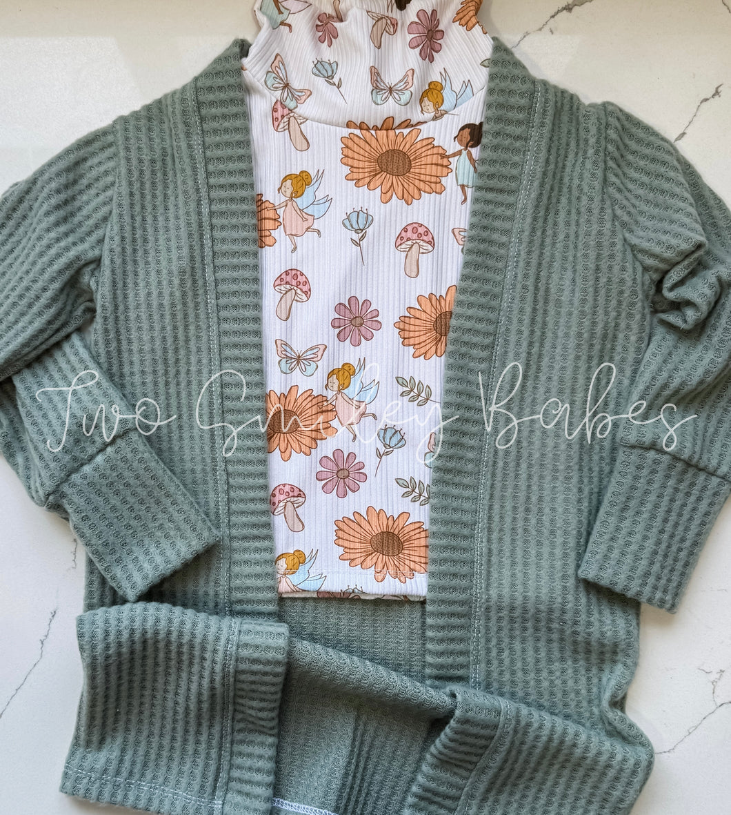 2T mock neck tank x duster cardigan