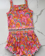 Load image into Gallery viewer, 4T omí tie back top x breezy + 4T cami tank x ruffle shorties

