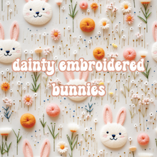 Load image into Gallery viewer, 3T dainty embroidered bunny terran x 
3T spring plaid mock bishop top

