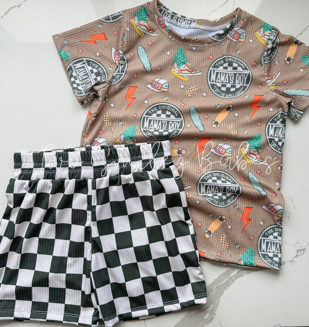 5T basic tee + retro boy shorts