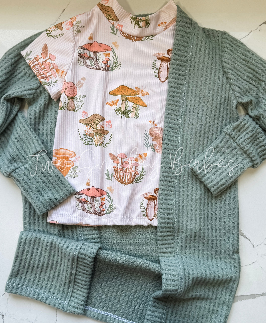 5T ss mock neck top (full length) x duster cardigan