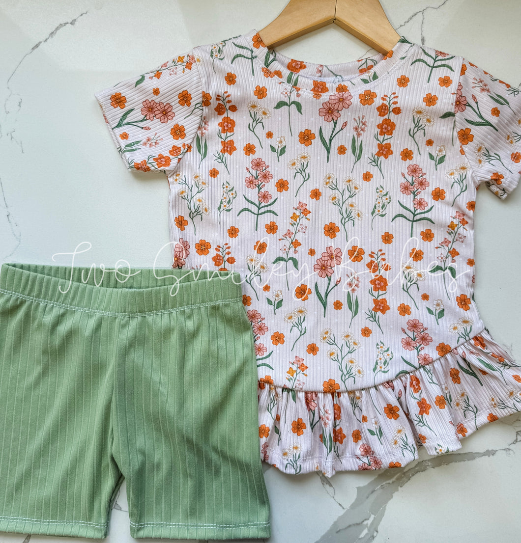 5T ss ruffle top (full length) x bikers