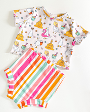 Load image into Gallery viewer, 6/9m + 2T RTS 6/9 ss rash guard x swim bloomers
