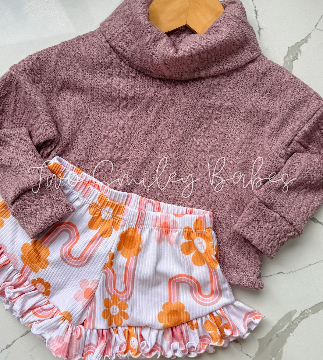 12/18m turtleneck ls dolman x retro ruffle shorts